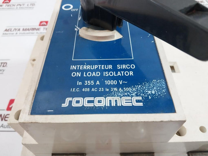 Socomec Sirco On Load Isolator 355A 1000V I.E.C. 408 Ac 23 Ie 315A 500V