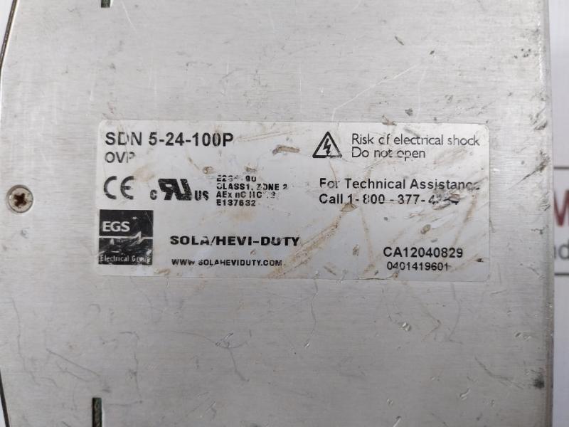 Sola/Hevi-duty Power Supply 115/230 Vac Part N0: Sdn 5-24-100P