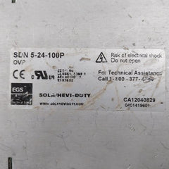 Sola/Hevi-duty Power Supply 115/230 Vac Part N0: Sdn 5-24-100P