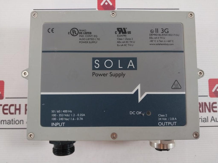 Sola Scp 100S24X-dvn Power Supply Demko 06 Atex 0521715U -40°C Tam +60°C