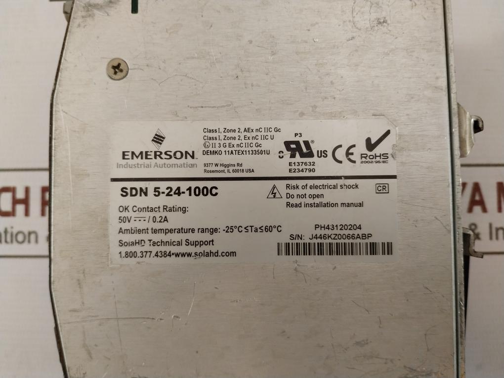 Sola Sdn 5-24-100C Din Rail Power Supply 24Vdc/5A -25C Ta 60C
