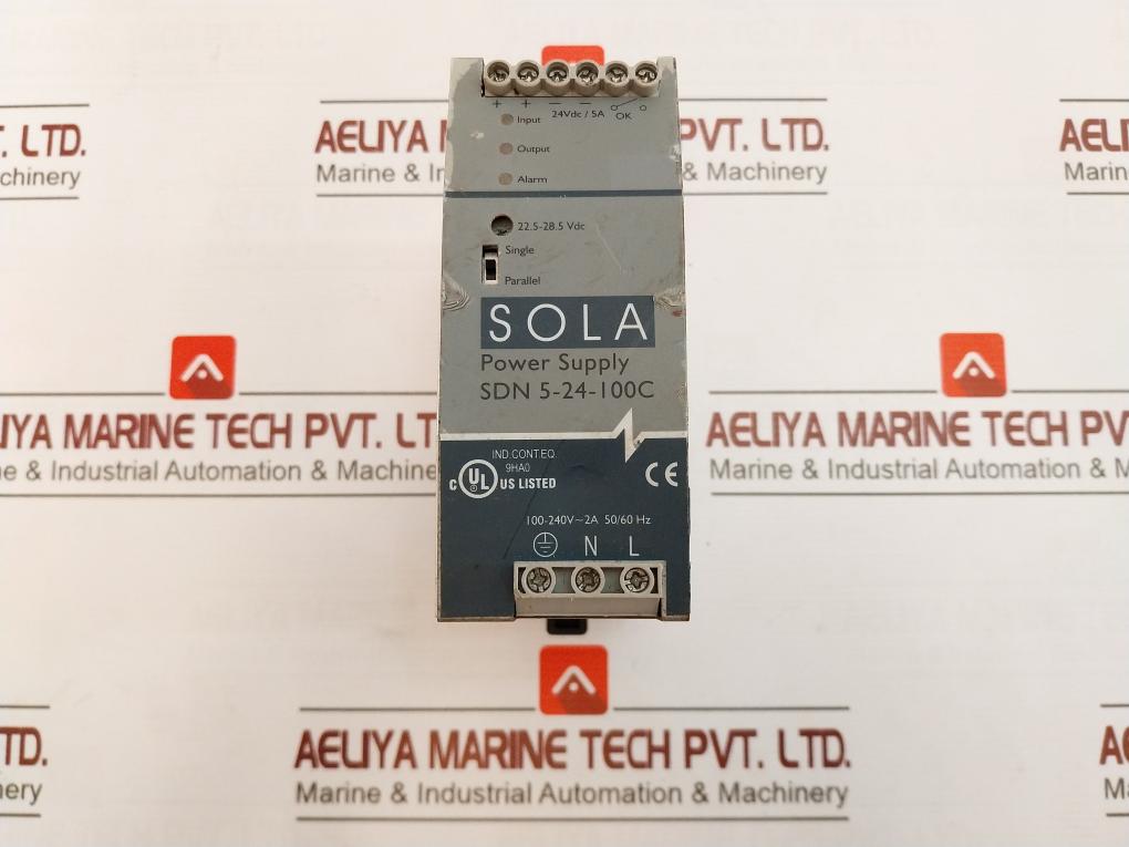 Sola Sdn 5-24-100C Din Rail Power Supply 24Vdc/5A -25C Ta 60C