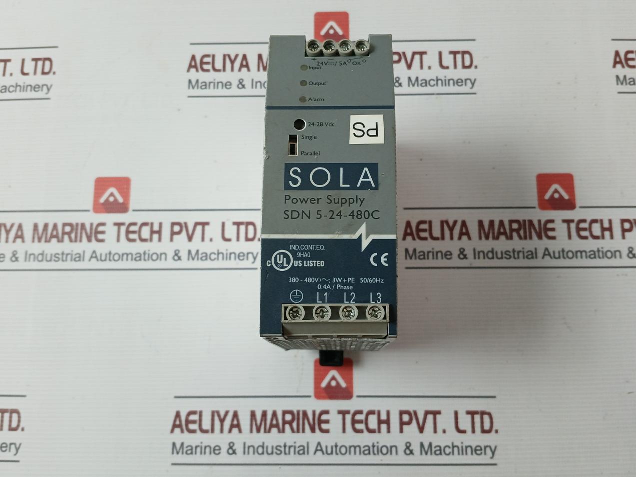 Sola Sdn 5-24-480C Power Supply 0.4A/Phase 24-28 Vdc -25°C Ta 60°C