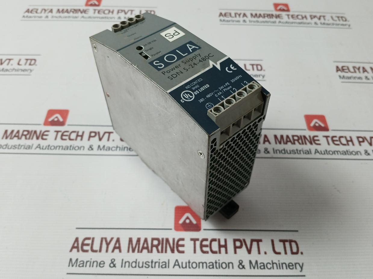 Sola Sdn 5-24-480C Power Supply 0.4A/Phase 24-28 Vdc -25°C Ta 60°C