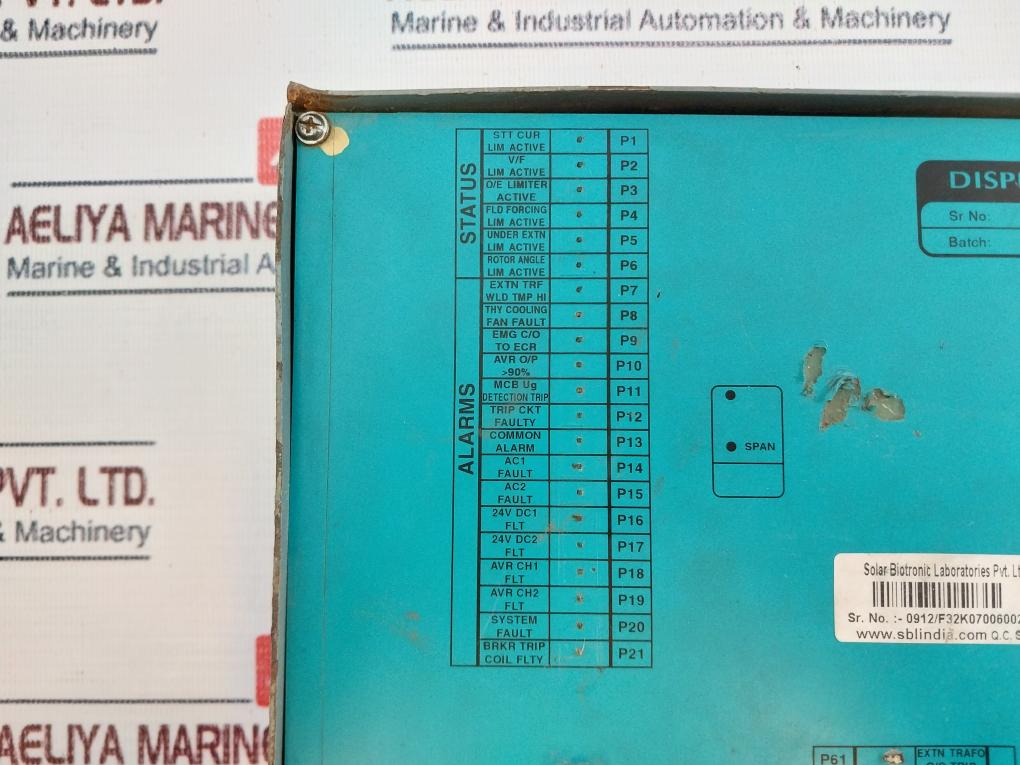 Solar Biotronic Laboratories Display Console 24V DC