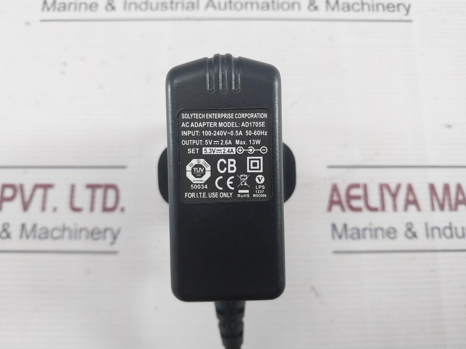 Solytech Ad1705E Ac Adapter 100-240V 0.5A 50-60Hz 5V 2.6A Max 13W