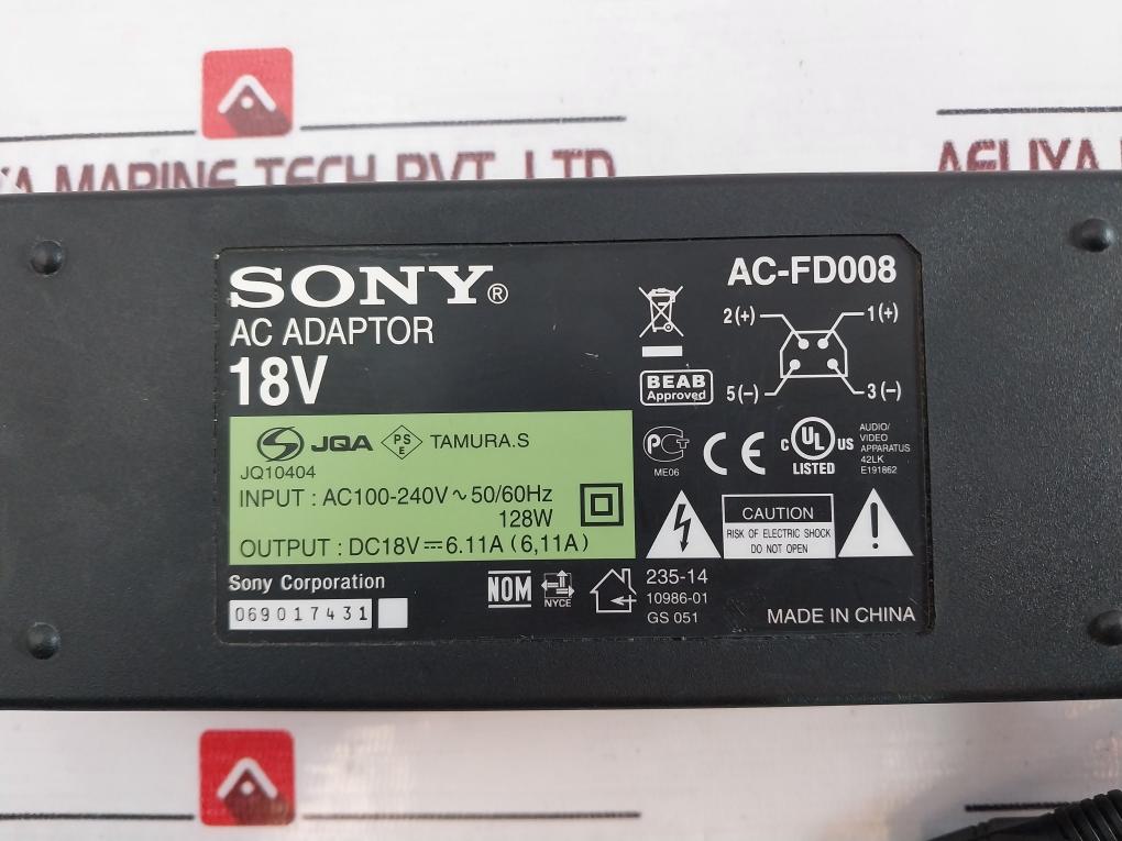 Sony Ac-fd008 Ac Adapter 100-240Vac 50/60Hz