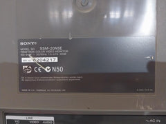 Sony Ssm-20N5E Trinitron Color Video Monitor 100-240V 50/60Hz