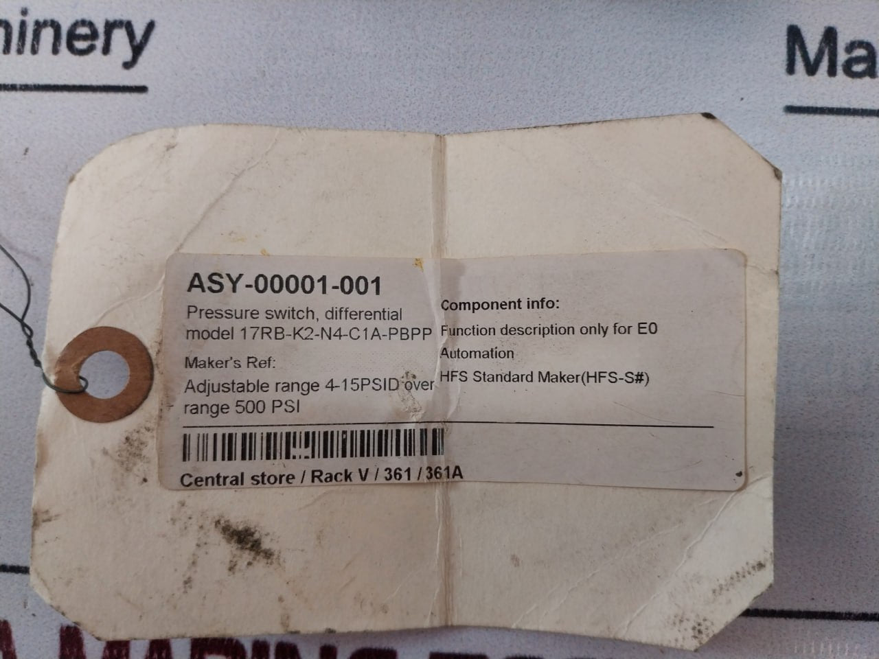 Sor 17Rb-k2-n4-c1A-pbpp Differential Pressure Switch