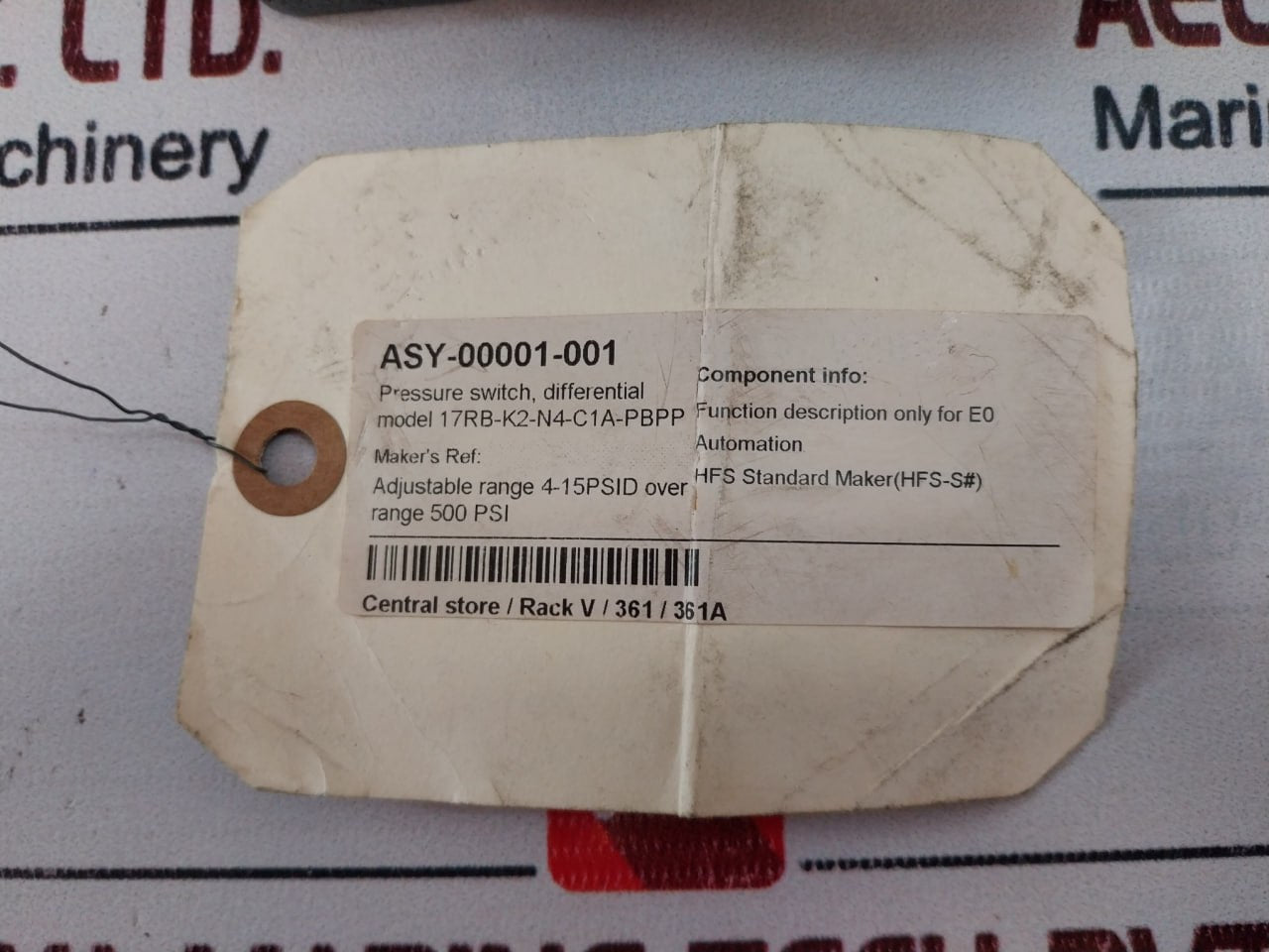 Sor 17Rb-k2-n4-c1A-pbpp Differential Pressure Switch