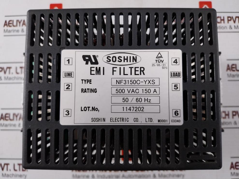 Soshin Electric Nf3150C-yxs Emi Filter 500 Vac, 150A 50/60Hz