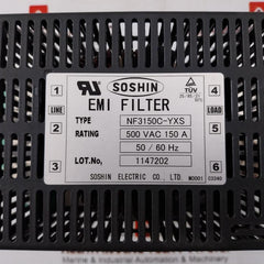 Soshin Electric Nf3150C-yxs Emi Filter 500 Vac, 150A 50/60Hz
