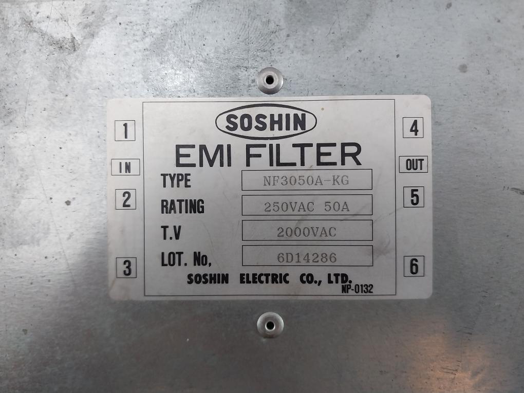 Soshin Nf3050A-kg Emi Filter 2000Vac 250Vac 50A
