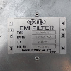 Soshin Nf3050A-kg Emi Filter 2000Vac 250Vac 50A