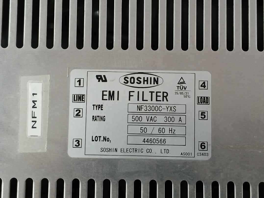 Soshin Nf3300C-yxs Emi Filter 500Vac 300A 50/60Hz As001
