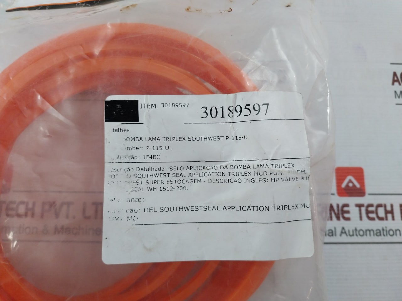 Southwest Oilfield P115U Hp Polyurethane Seal – Valve Plug Trili Seal Wh 1612-