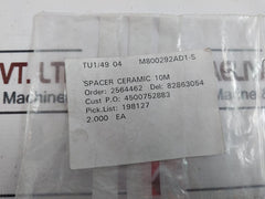 Lot of 2X Spacer Ceramic 10M
