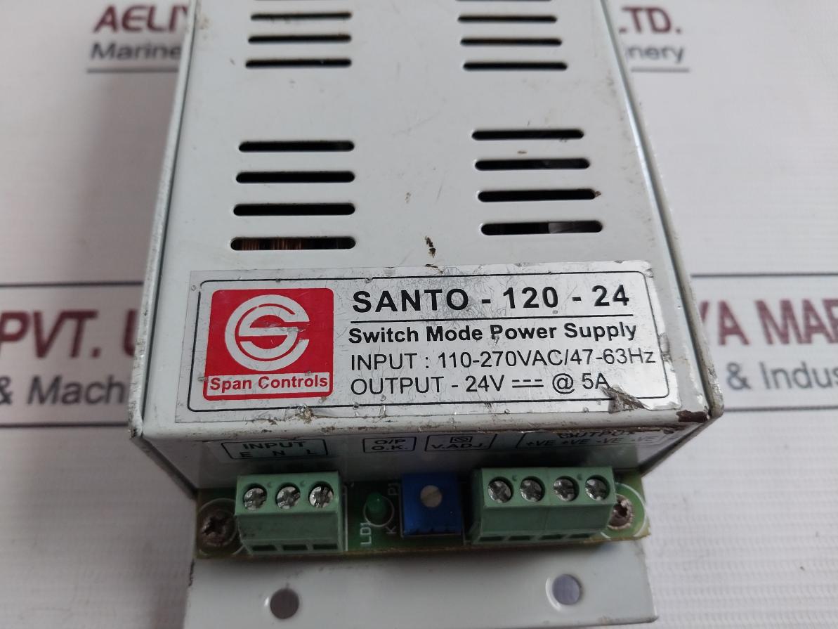 Span Controls Santo-120-24 Switch Mode Power Supply 110-270Vac/47-63Hz -24V 5A
