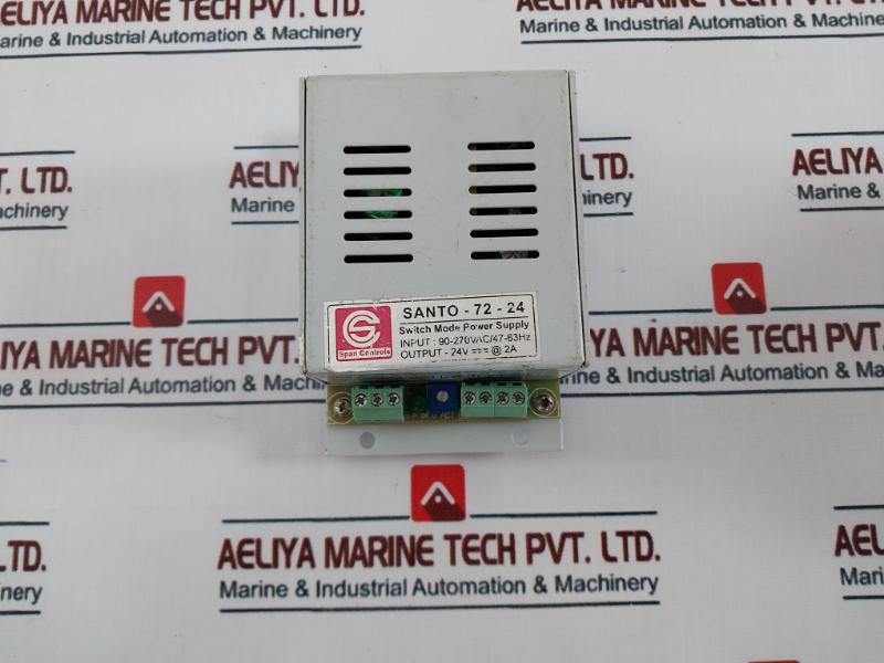 Span Controls Santo-72-24 Switch Mode Power Supply, 24V 2A, 90-270Vac