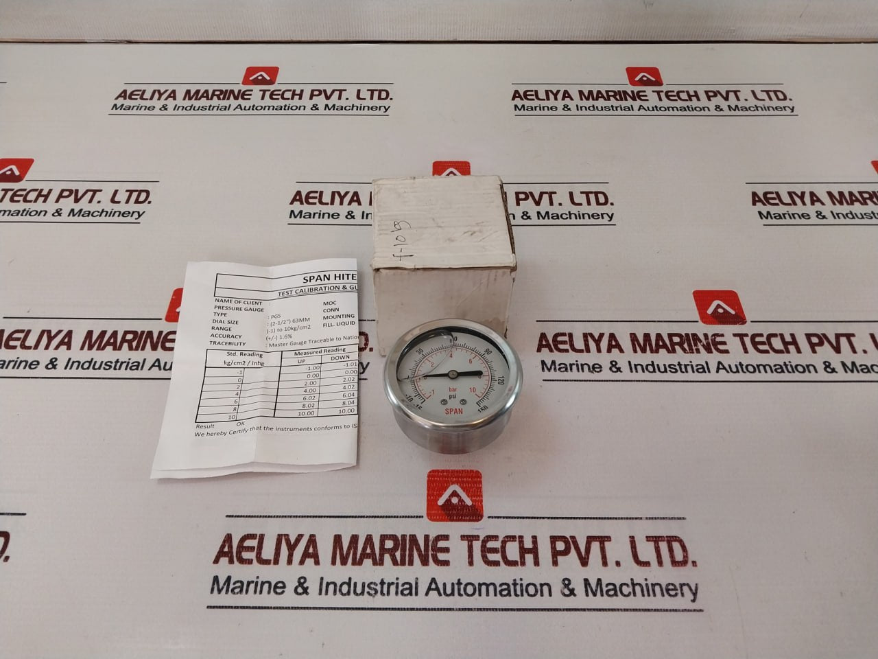 Span Hitek -15 To 150 Psi Pressure Gauge