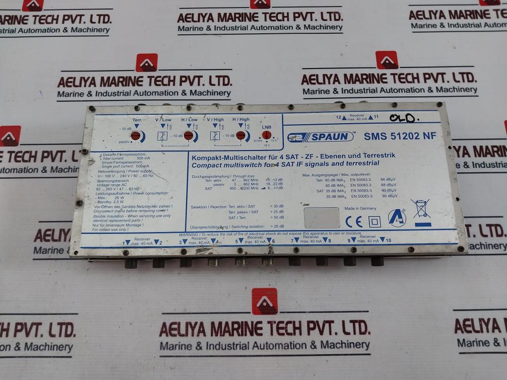 Spaun SMS 51202 NF Compact Multiswitch For 4 Sat IF Signals And Terrestrial