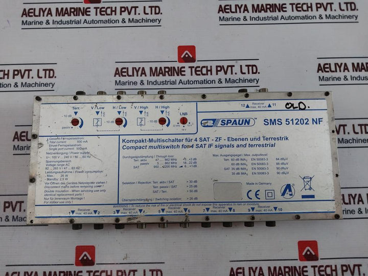 Spaun SMS 51202 NF Compact Multiswitch For 4 Sat IF Signals And Terrestrial