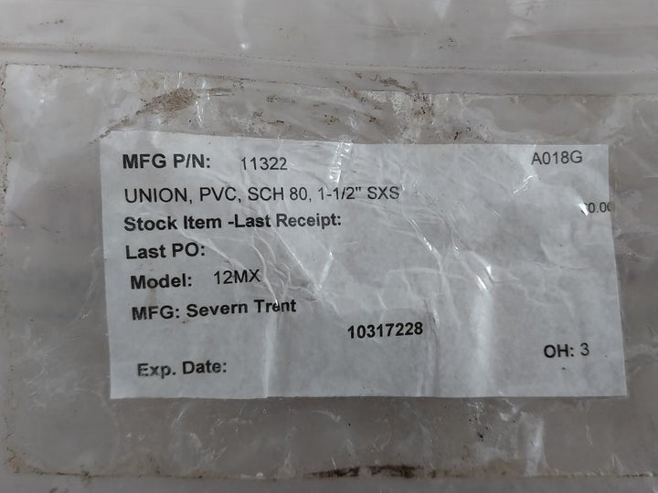 Spears 897-015 Pvc Union Sch 80, 1-1/2” Sxs