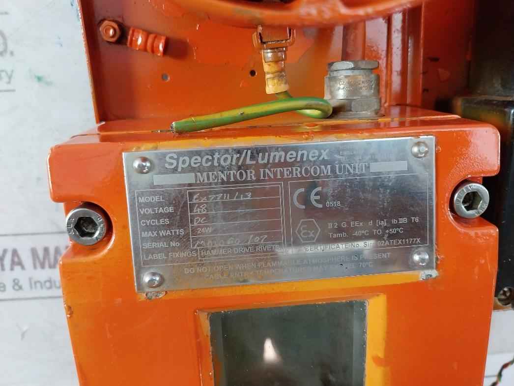 Spector/Lumenex Ex7711/13 Mentor Intercom Unit Hs-8Eexmn (T) 48V 24W Ip67 48Ma