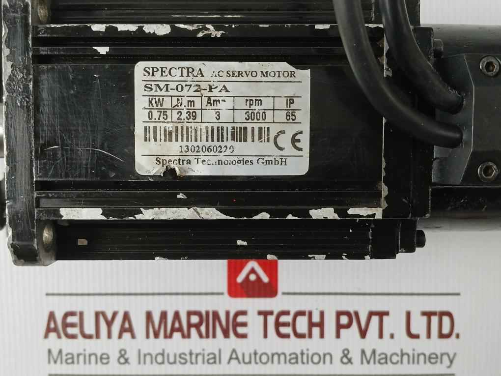 Spectra Sm-072-pa Ac Servo Motor System 3000 Rpm Ip65 3A