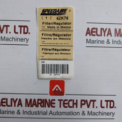 Speedaire 4Zk76 Filter Regulator With Pressure Gauge 0-160 Psi