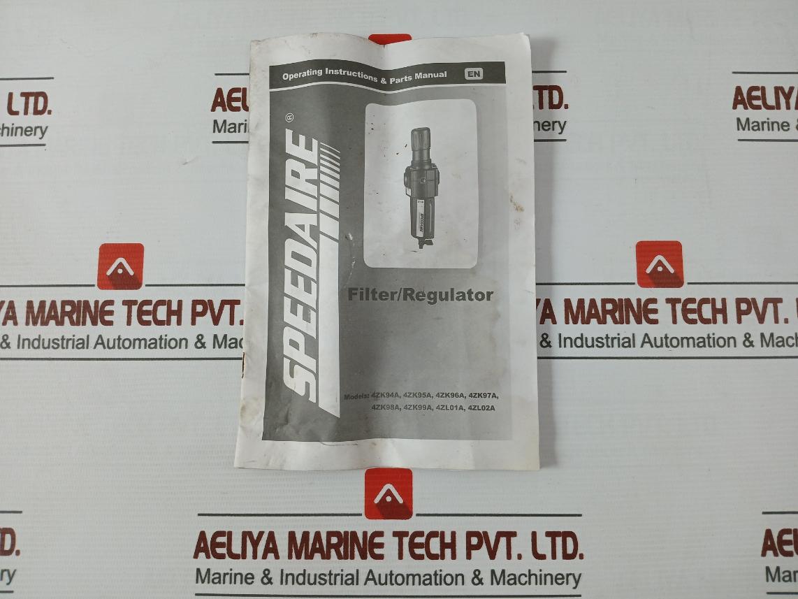 Speedaire 4Zl02A Pneumatic Regulator 150Psig/10Bar Max 0-160 Psi