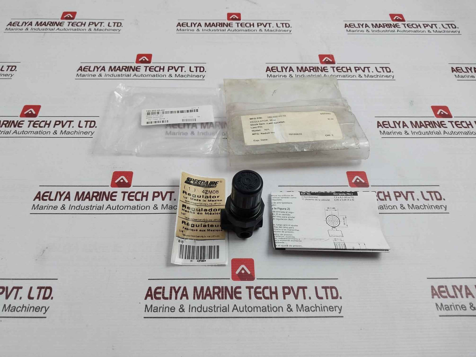 Speedaire 4Zm08 Air Regulator 300 Psig Max 21 Bar Max 160, 602-03-02