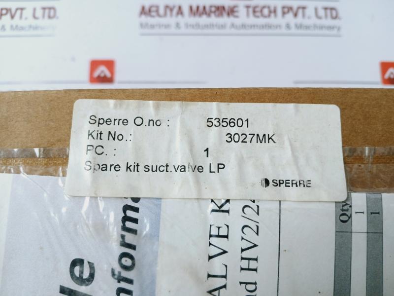 Sperre 3027mk Lp Suction Valve And Copper Gasket Spare Kit 3911