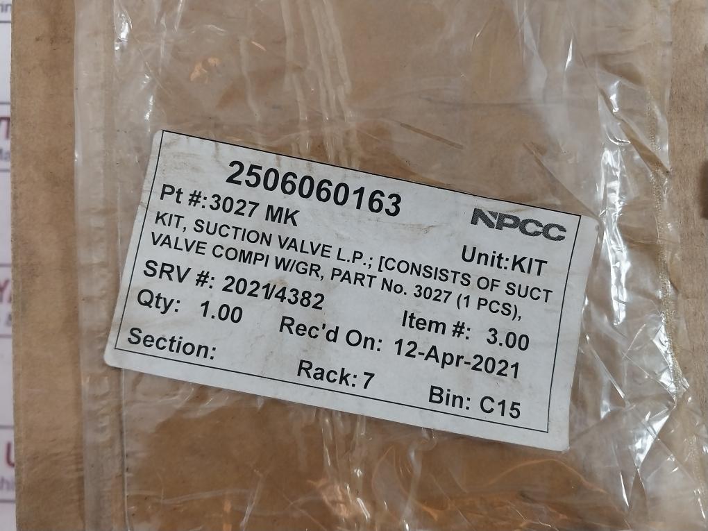 Sperre 3027mk Lp Suction Valve Kit For Hv2/240 Air Compressor