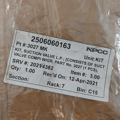 Sperre 3027mk Lp Suction Valve Kit For Hv2/240 Air Compressor