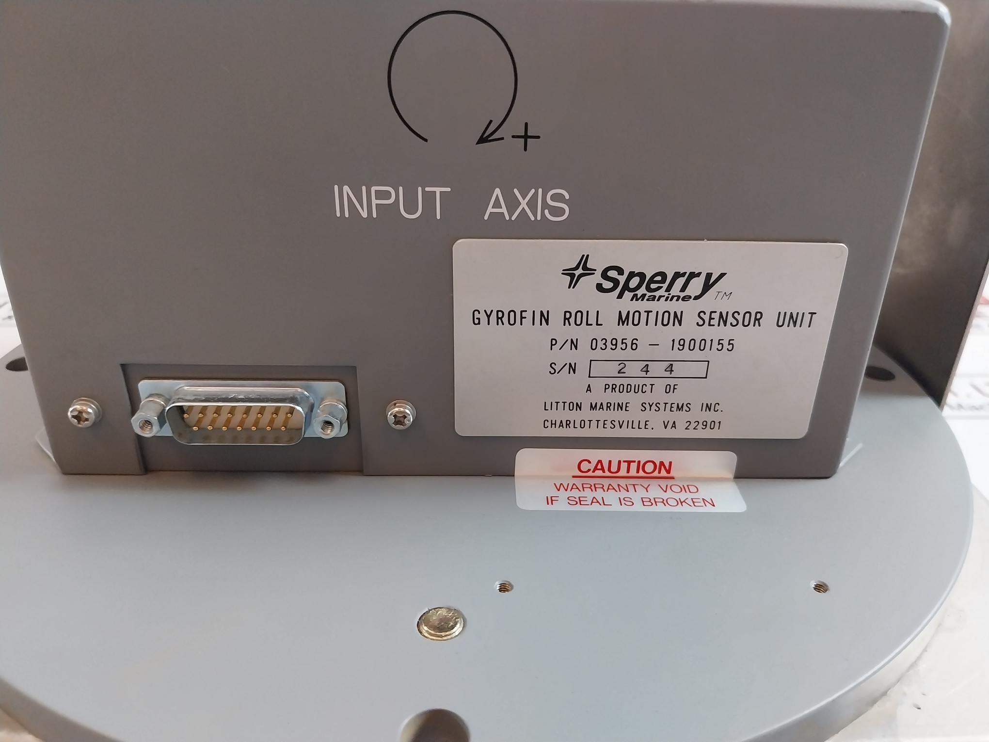 Sperry Marine 03956-1900155 Gyrofin Roll Motion Sensor Unit Used
