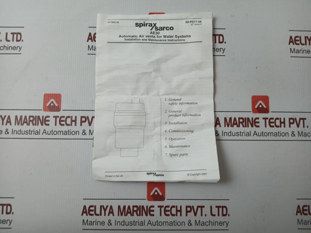 Spirax Sarco Air-eliminator For Water System Ae30