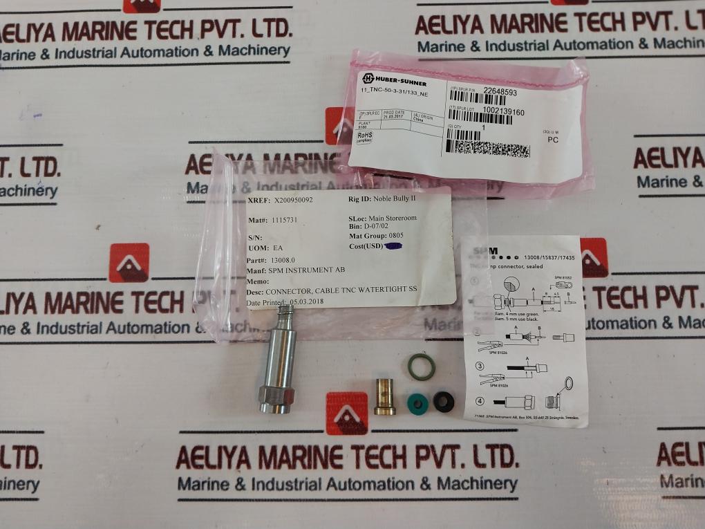 Spm Instrument 22648593 13008 Tnc Watertight Ss Cable Connector Kit