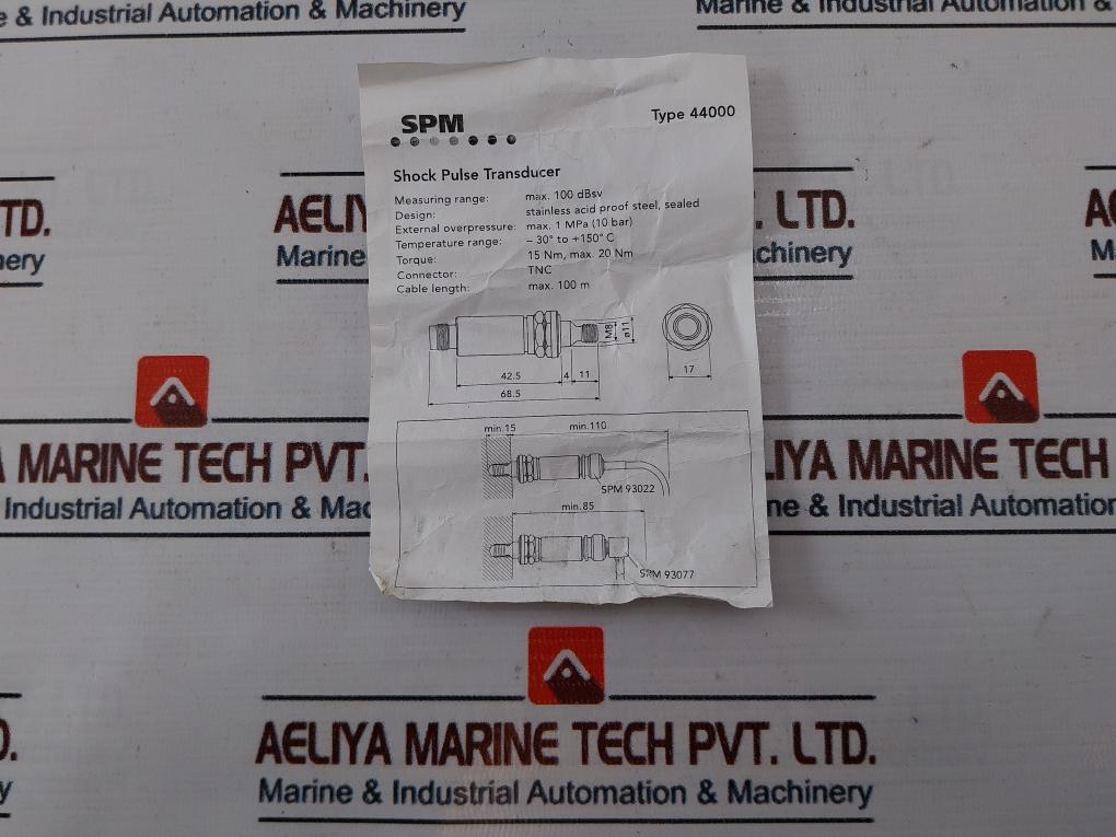 Spm Instrument 44000 Shock Pulse Transducer