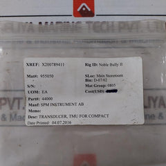 Spm Instrument 44000 Shock Pulse Transducer