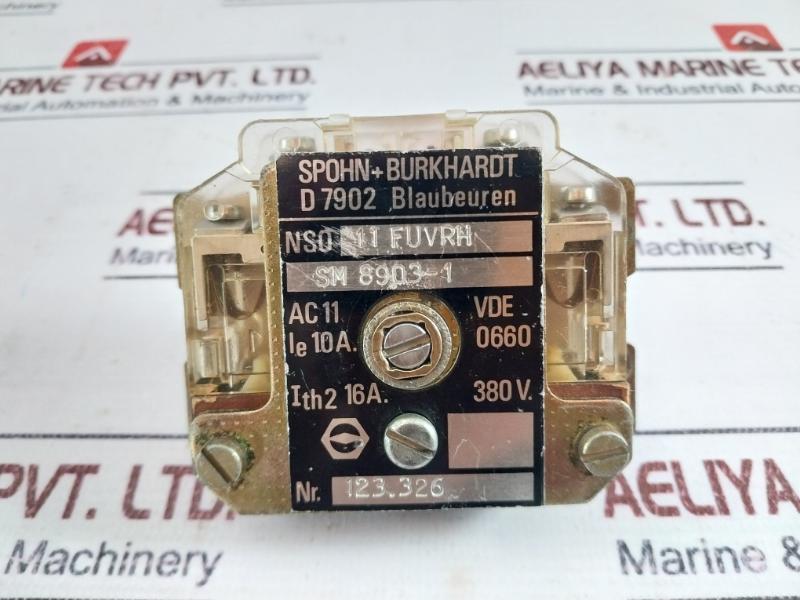 Spohn+Burkhardt Sm 8903-1 Relay Ac 11 Ie: 10A, Ith2: 16A