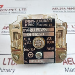 Spohn+Burkhardt Sm 8903-1 Relay Ac 11 Ie: 10A, Ith2: 16A