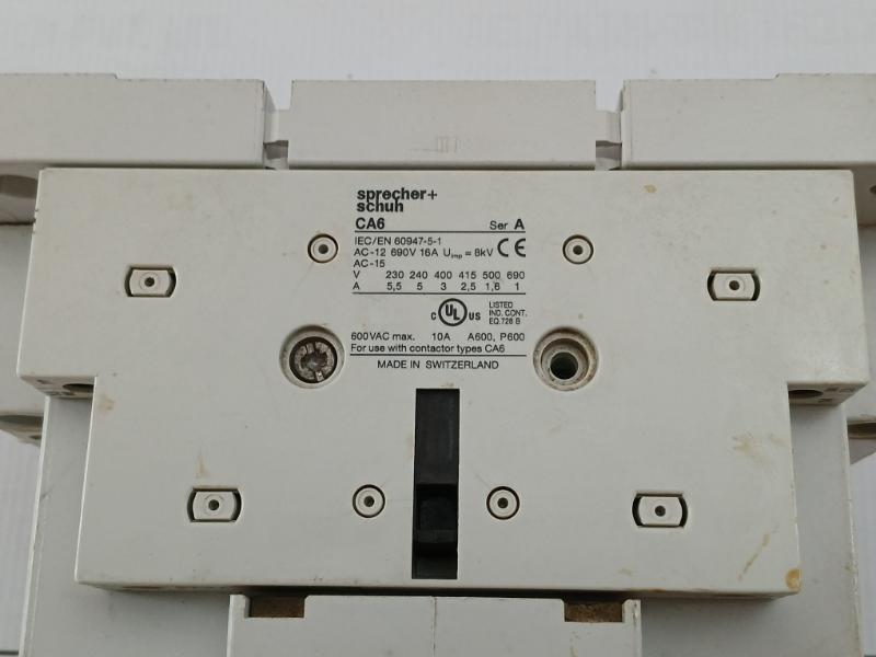 Sprecher+Schuh Contactor 120V 60Hz Ca6-10