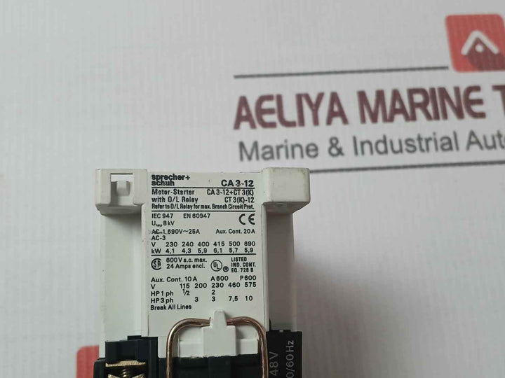 Sprecher+Schuh Ca3-12-10 Contactor Motor 50/60 Hz