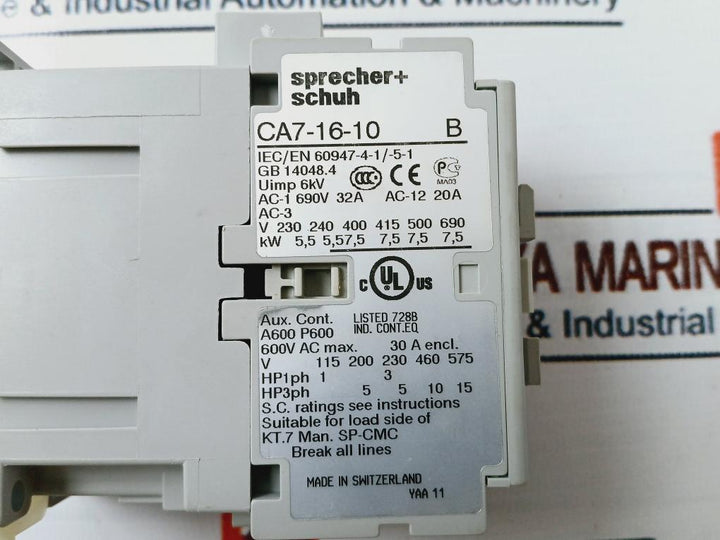 Sprecher+Schuh Ca7-16-10 Contactor Ser B