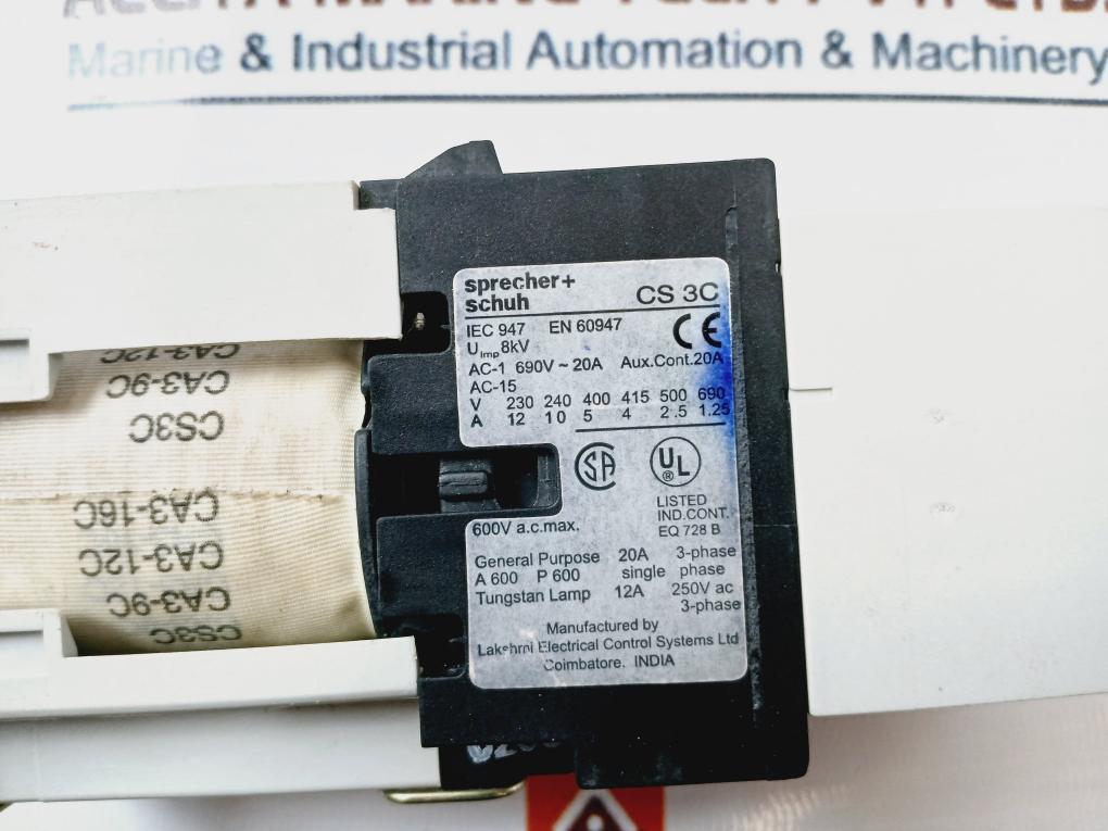 Sprecher+Schuh Cs 3C Contactor With Relay