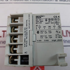 Sprecher+Schuh Cs 4-31Z Auxiliary Control Relay 12 Lb-ins 48V 50/60Hz