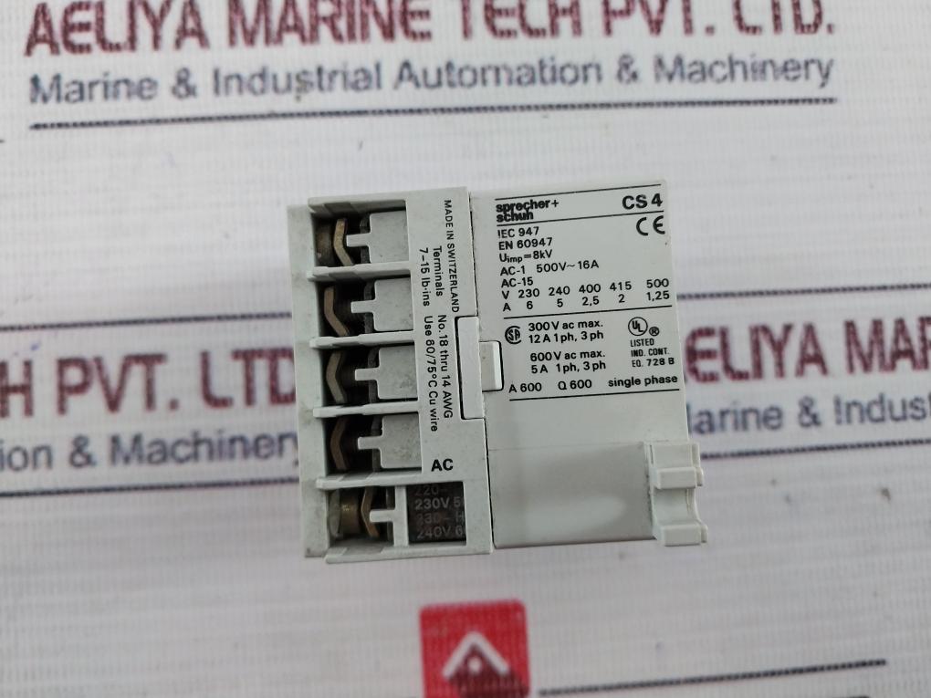 Sprecher+Schuh Cs4-40E Control Relay 50/60Hz