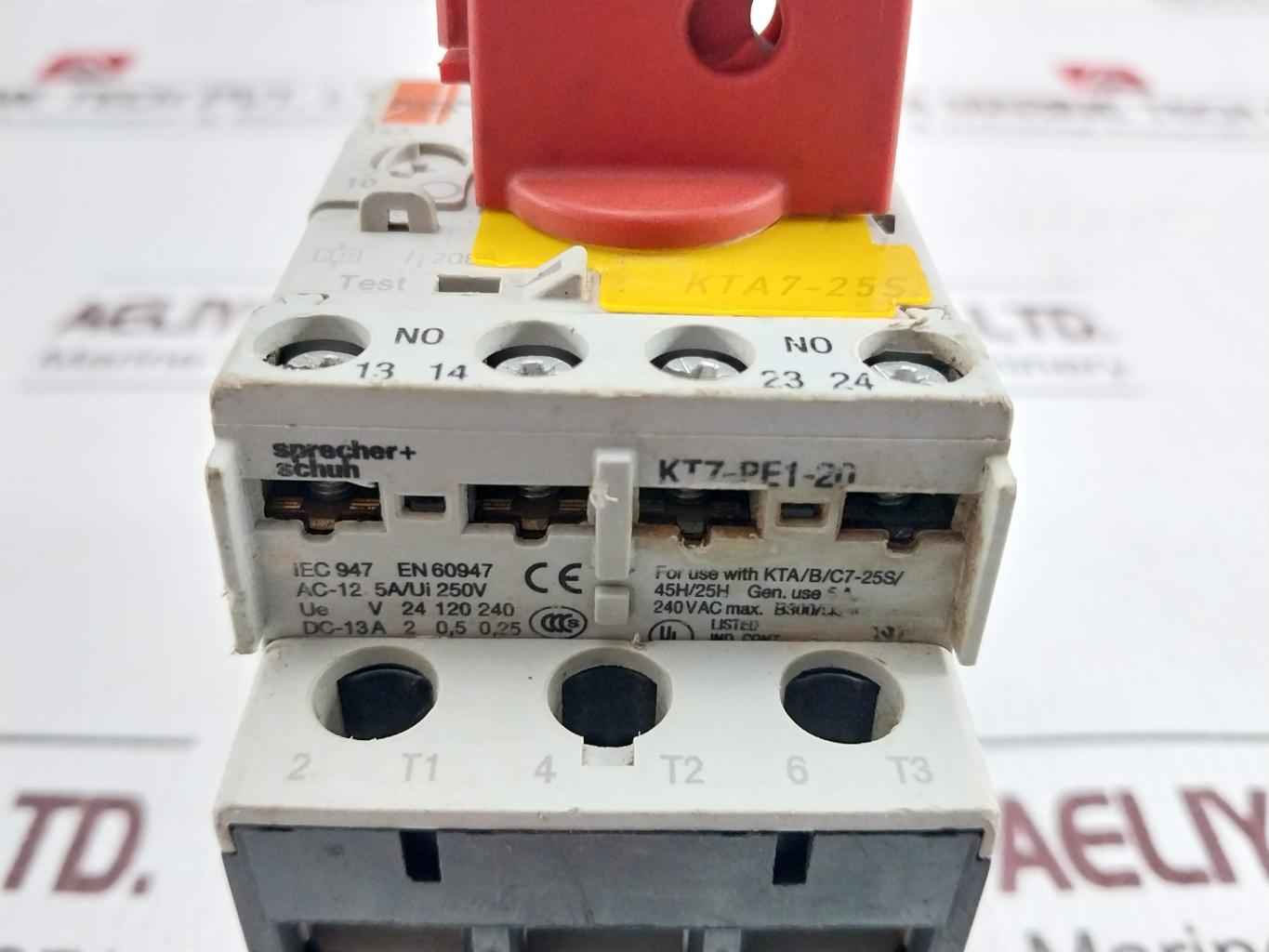 Sprecher+schuh Kta7-25s-16a Motor Protection Circuit Breaker 240vac Max