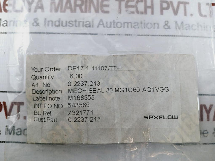 Spx Flow Mg1/30-z Mechanical Seal, Johnson Pump, M2, 1220